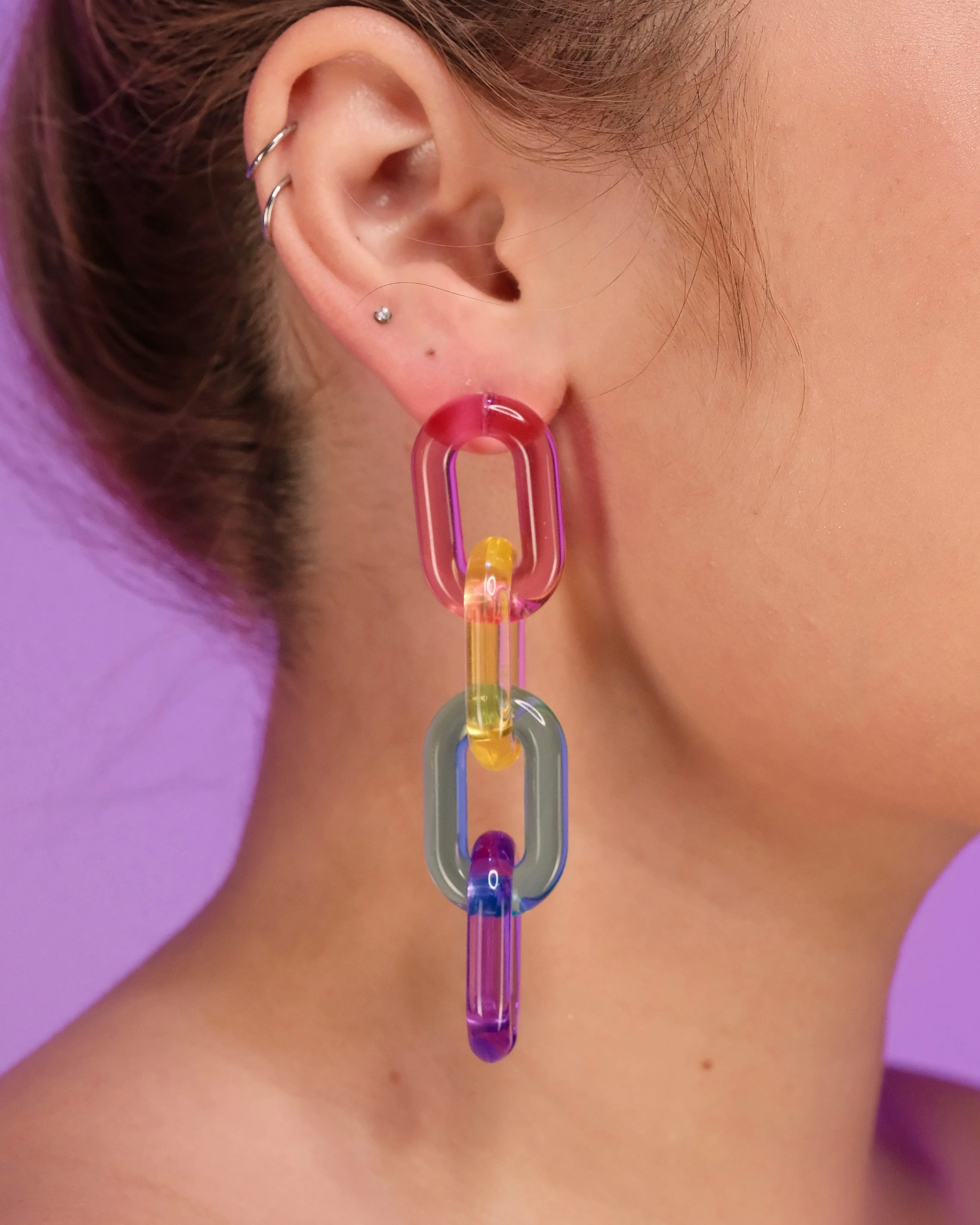 Chain Link Acrylic Earrings