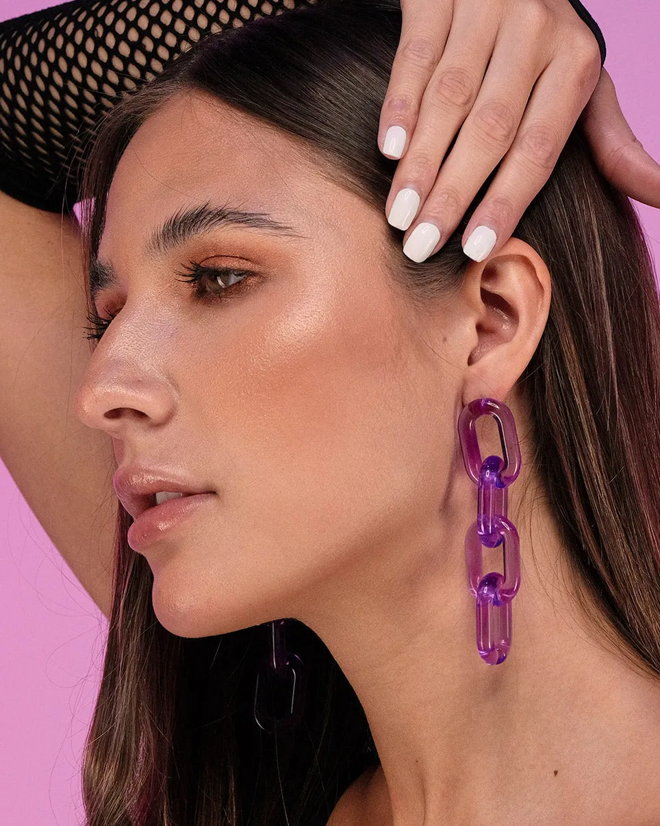 Chain Link Acrylic Earrings