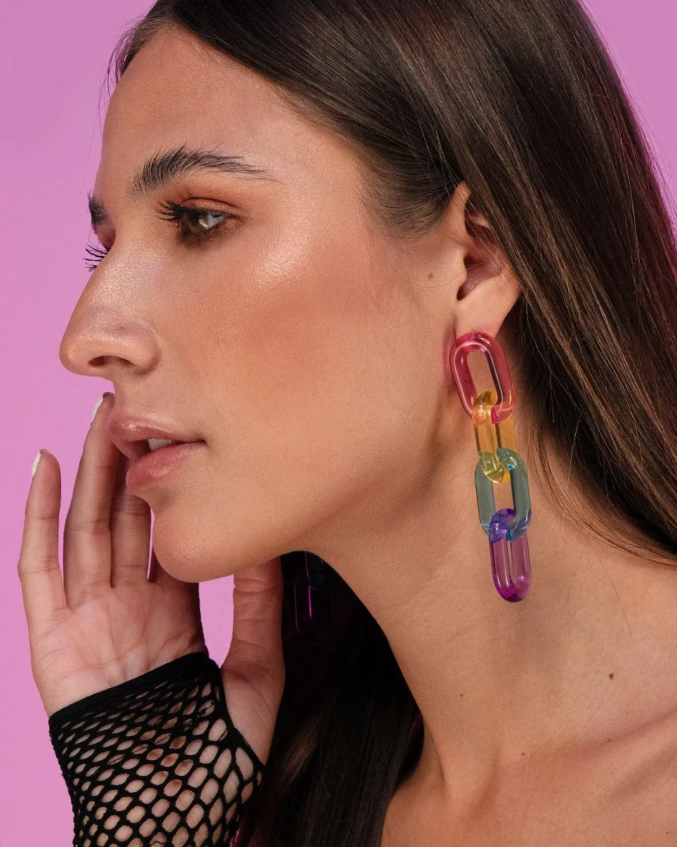 Chain Link Acrylic Earrings