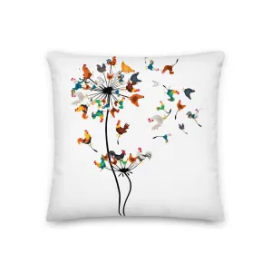Chicken Dandelion Premium Pillow