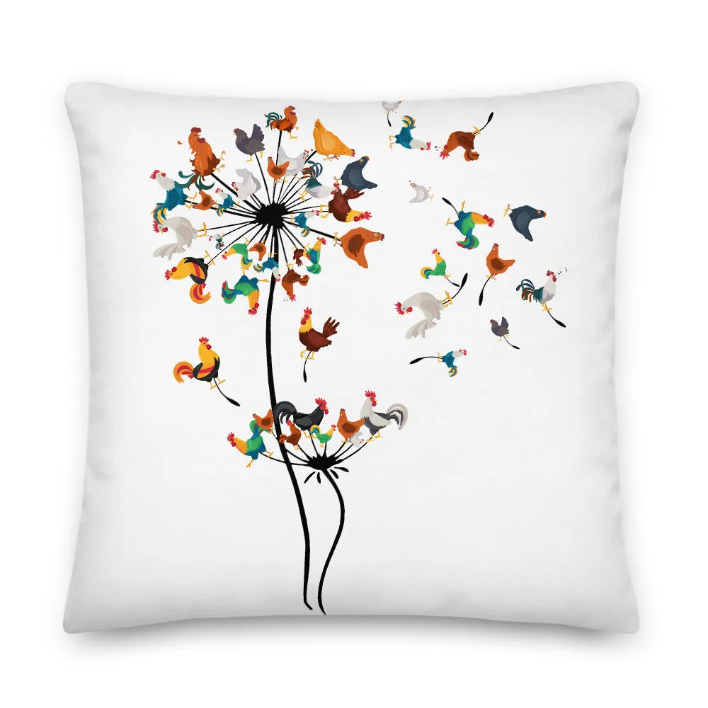 Chicken Dandelion Premium Pillow