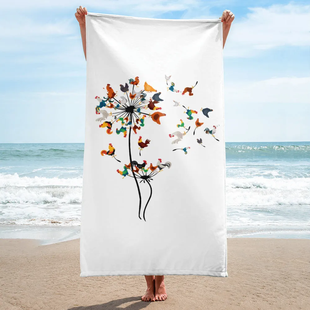 Chicken Dandelion Towel