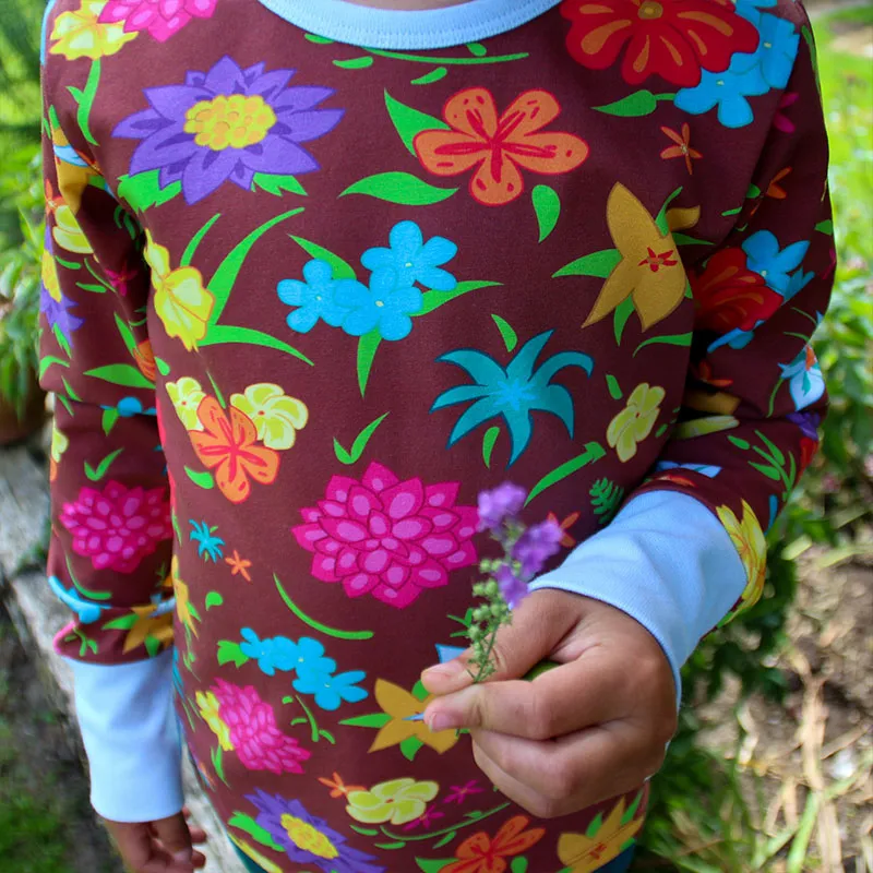 Coddi & Womple Jungle Bouquet Long Sleeve Top - Umber Brown