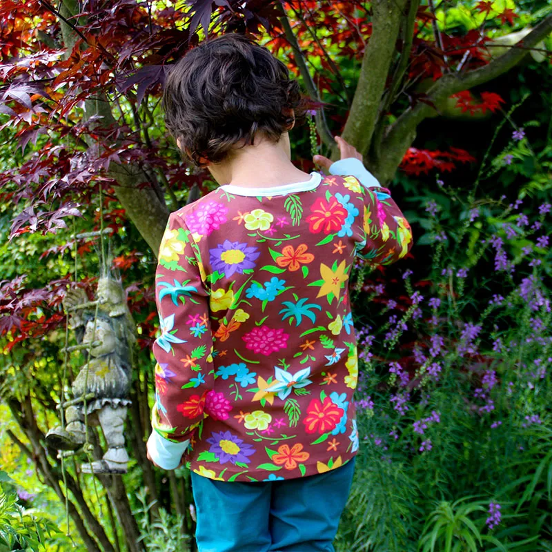 Coddi & Womple Jungle Bouquet Long Sleeve Top - Umber Brown