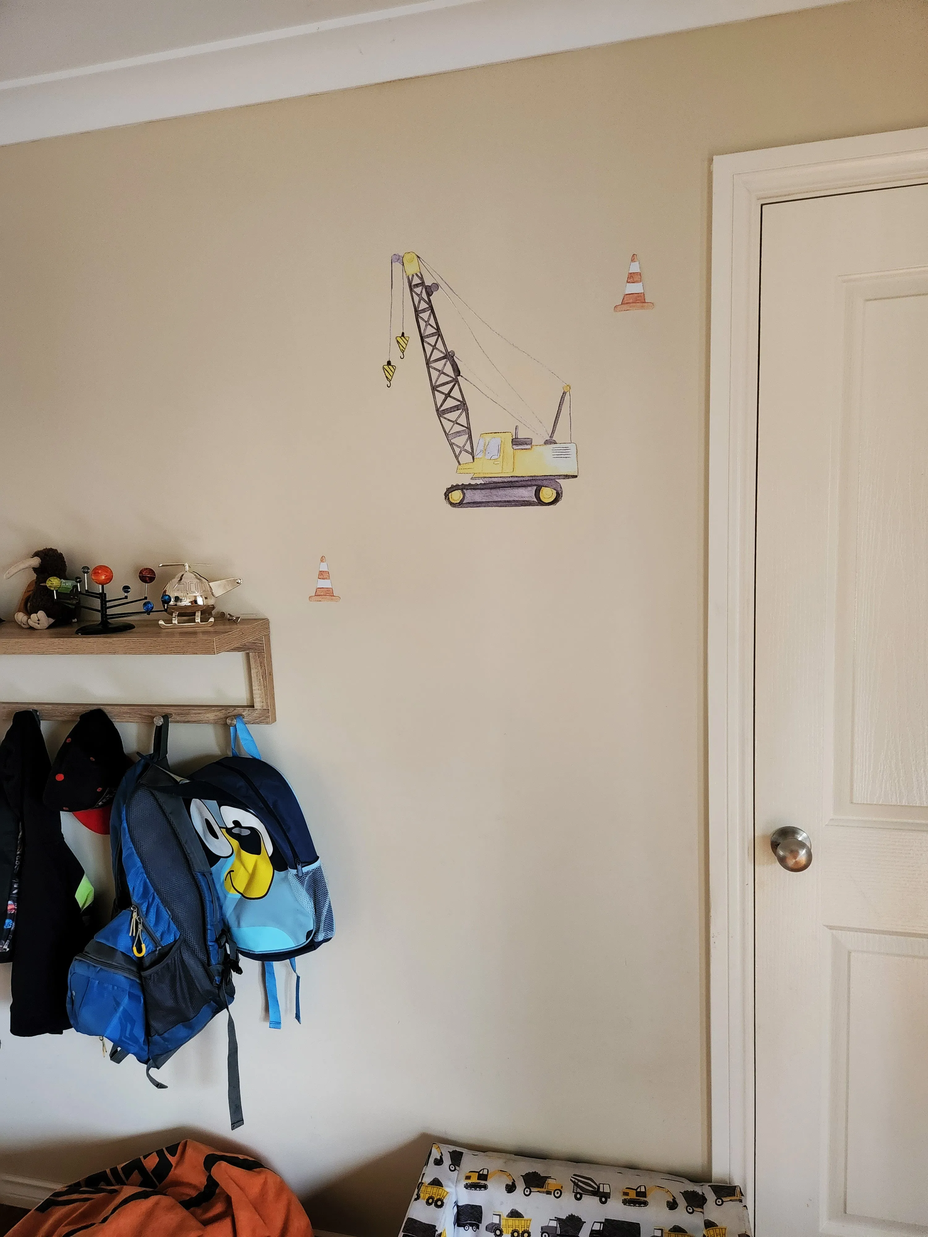 Construction Set Australian Design Hand Painted Peel & Stick, Removable Wall Decal. Nursery, Kids Playroom, Kids Teens Bedroom