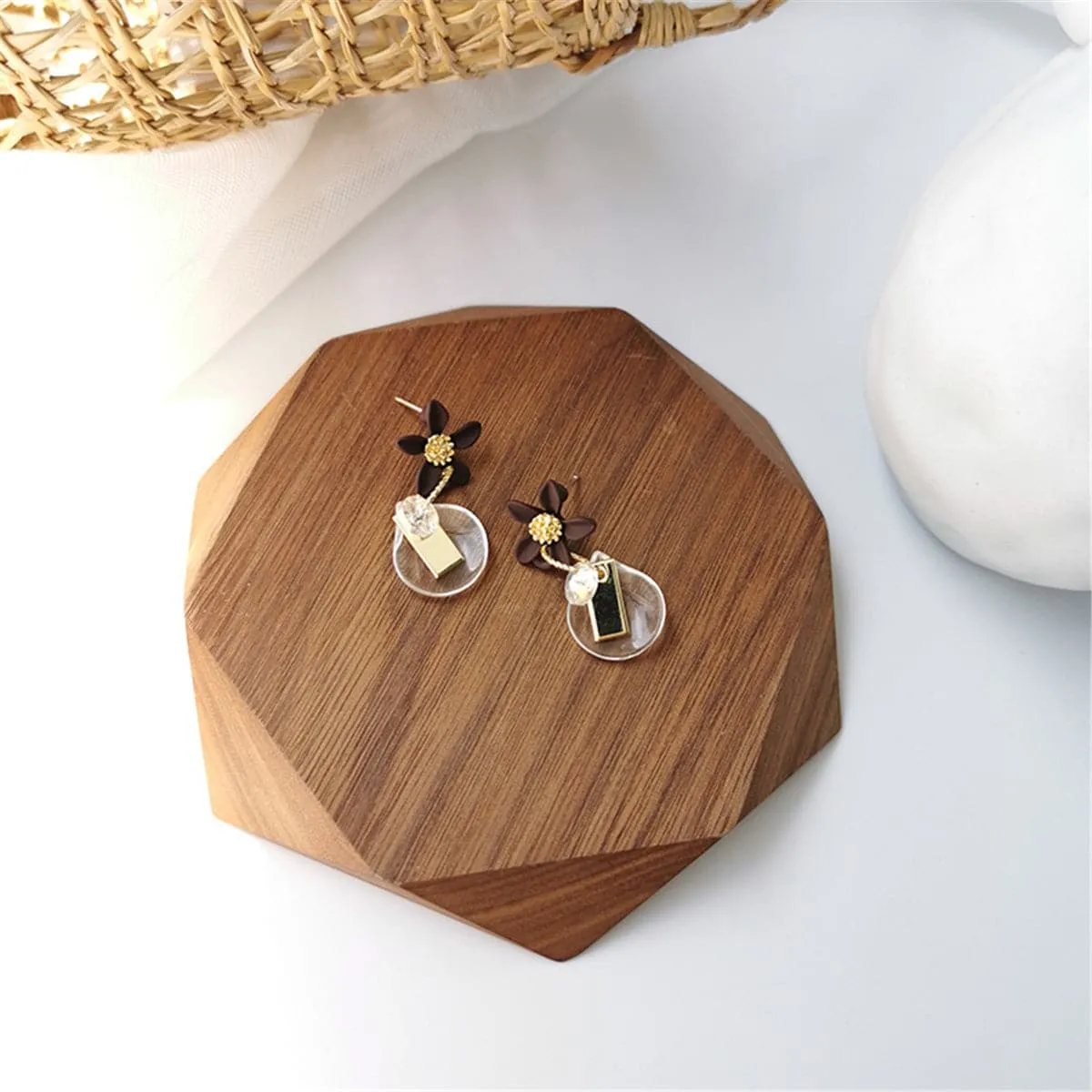 Crystal & 18K Gold-Plated Flower Drop Earrings