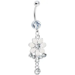 Crystalline Gem Delightful Daisy Flower Belly Ring
