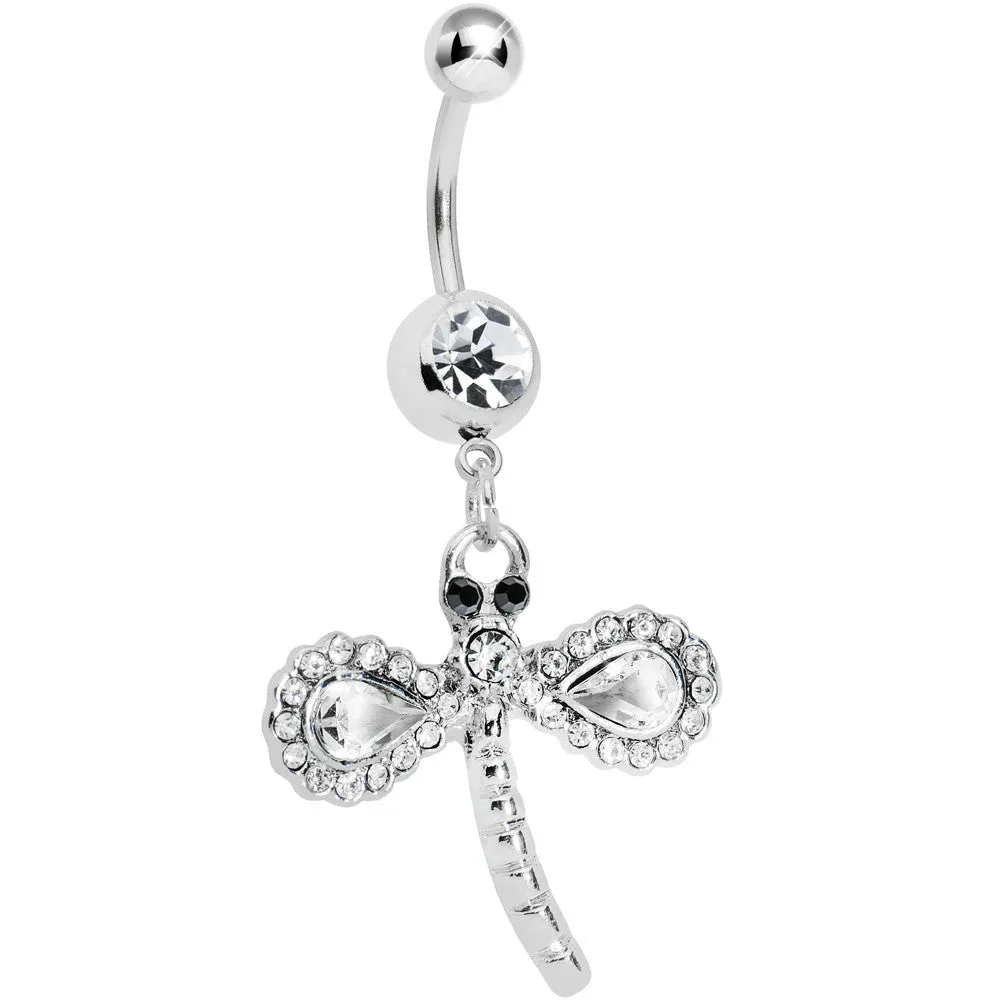 Crystalline Gem Fancy Wing Dragonfly Belly Ring