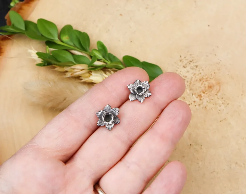 Daffodil Flower Stud Earrings