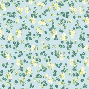 Dainty Darling Dainty Daisy in Aqua by Lindsay Wilkes for Riley Blake