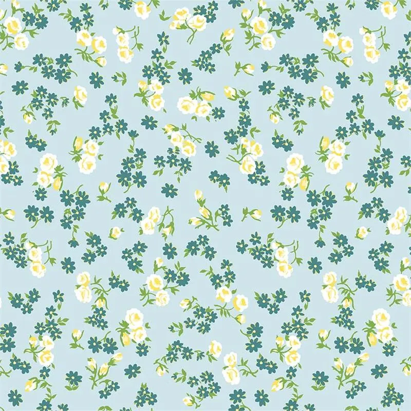 Dainty Darling Dainty Daisy in Aqua by Lindsay Wilkes for Riley Blake