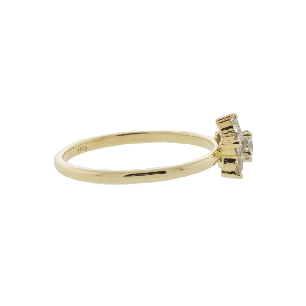 Dainty Floral Diamond Cluster Ring