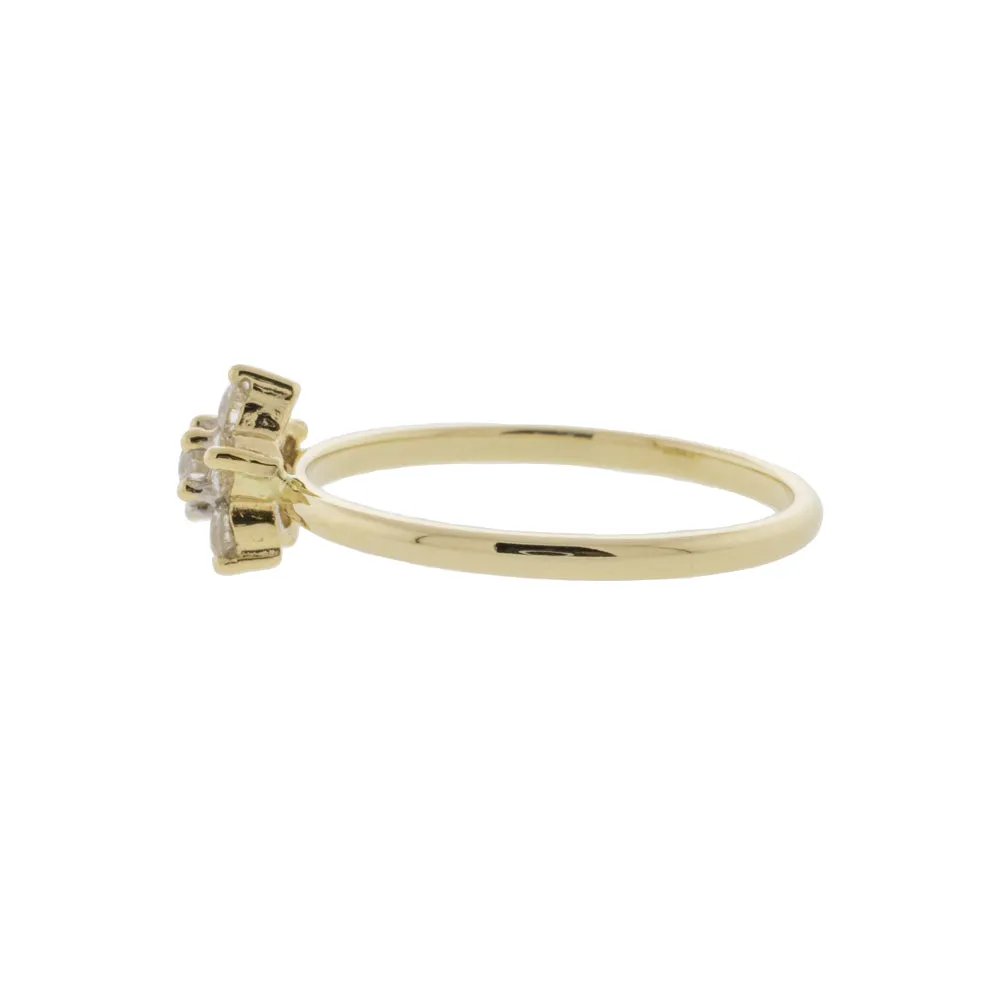 Dainty Floral Diamond Cluster Ring