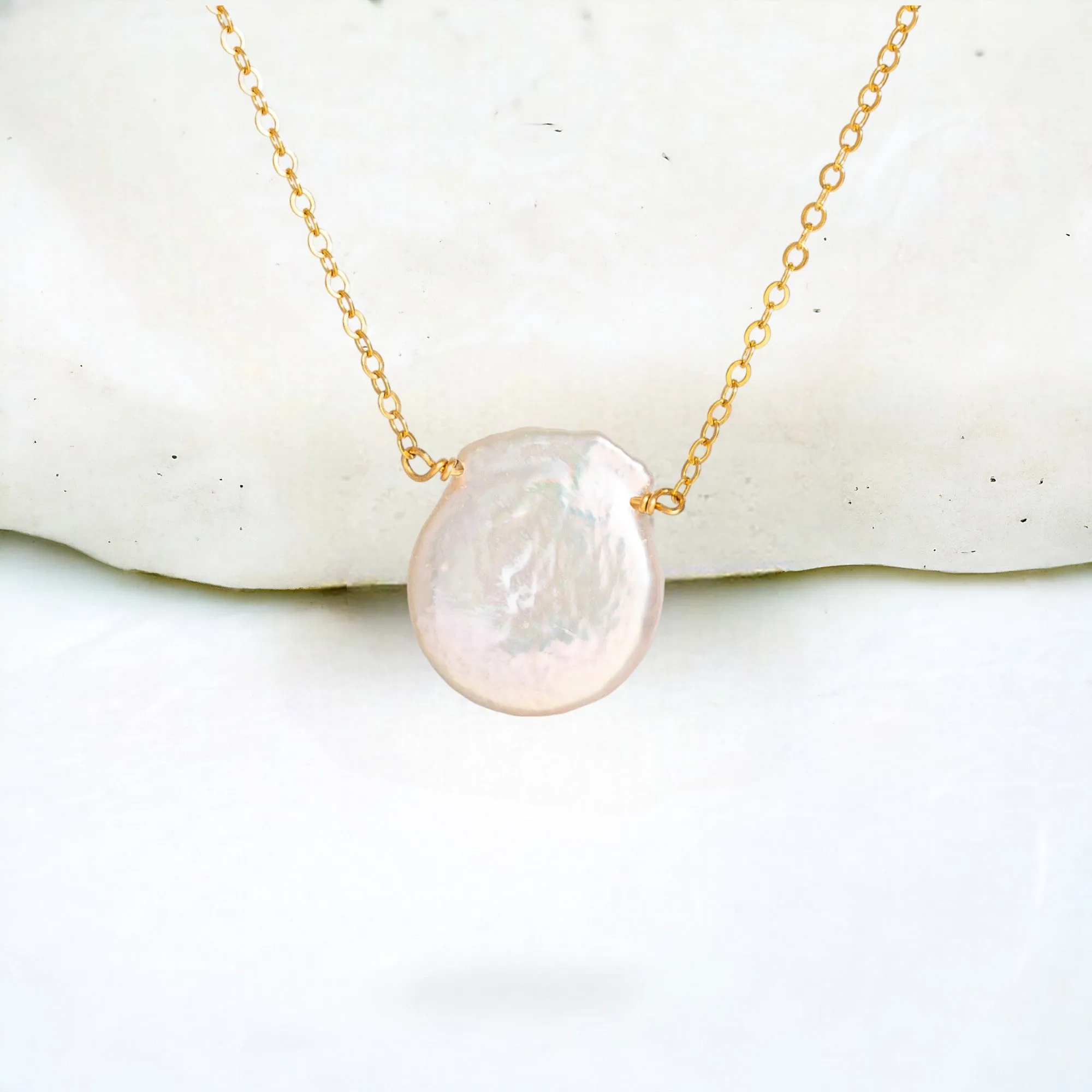 Dainty Freshwater Pearl Pendant Necklace