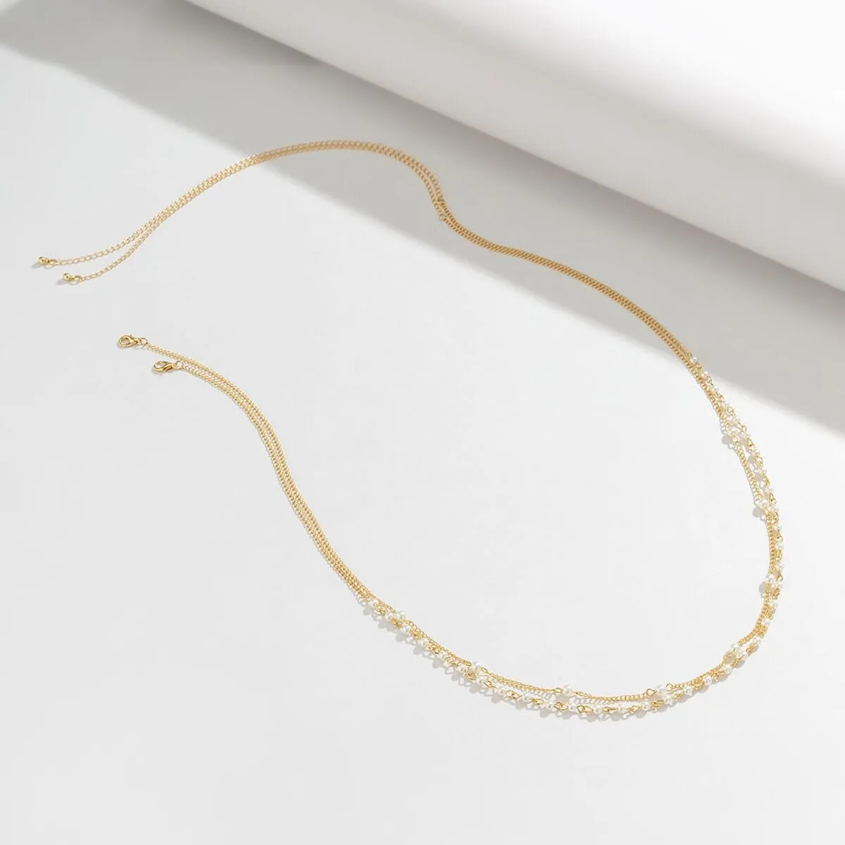Dainty Layered Pearl Belly Chain Set
