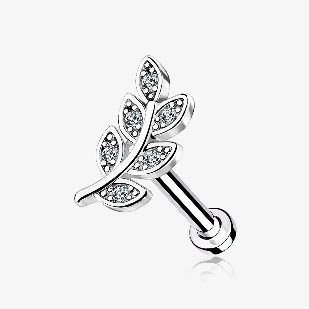 Dainty Leaflet Sparkle Interally Threaded Labret