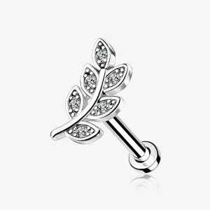 Dainty Leaflet Sparkle Interally Threaded Labret