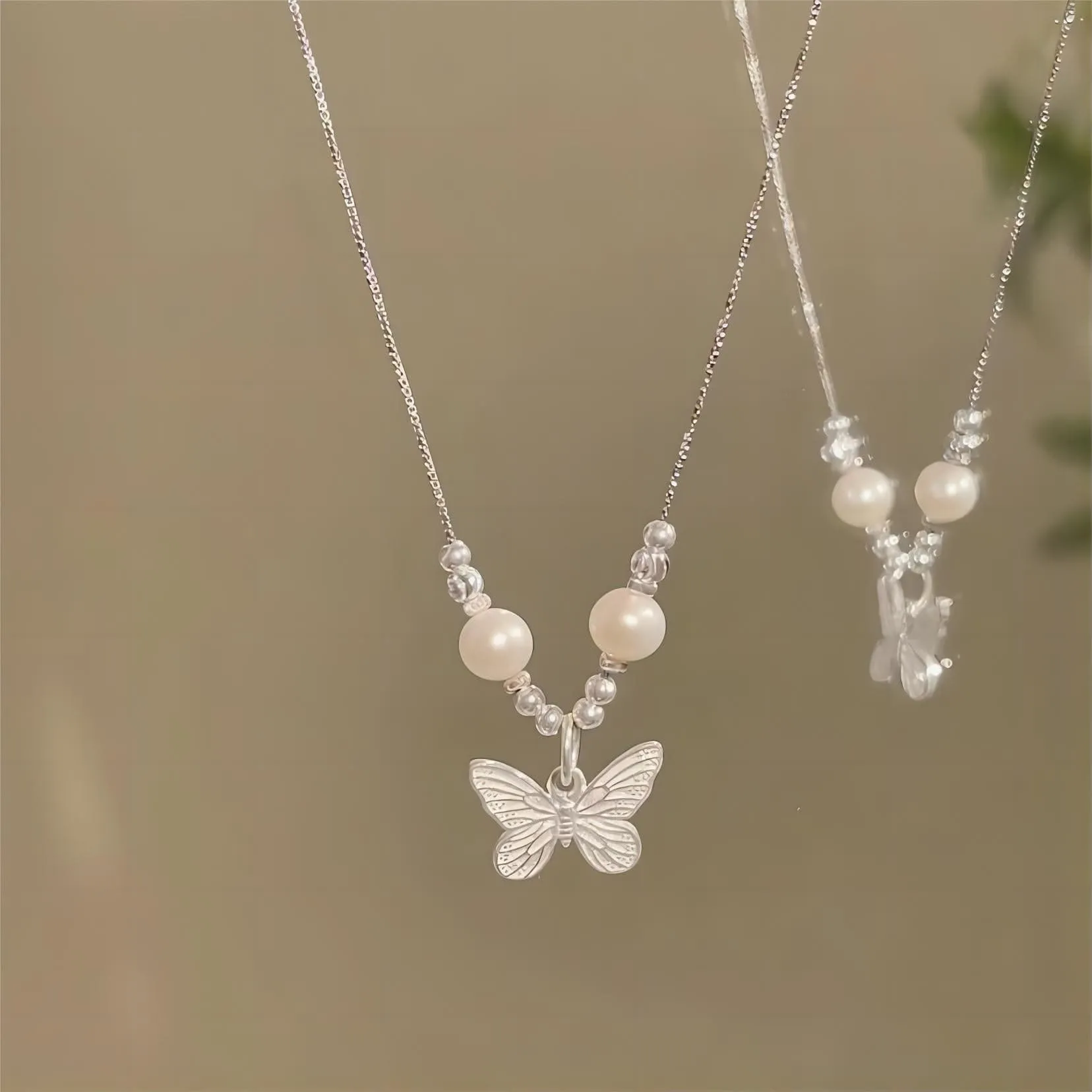 Dainty Silver Filled Butterfly Necklace