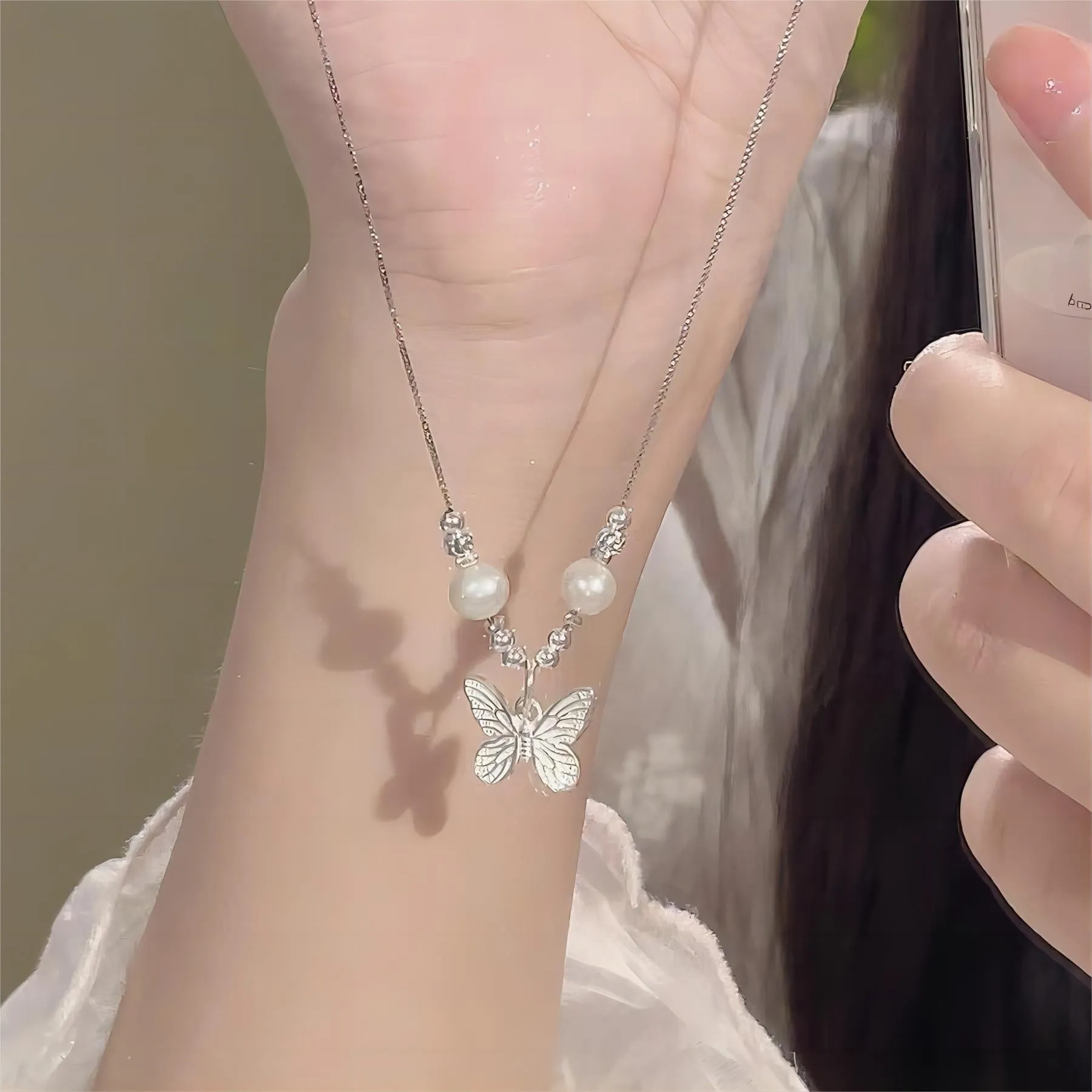 Dainty Silver Filled Butterfly Necklace
