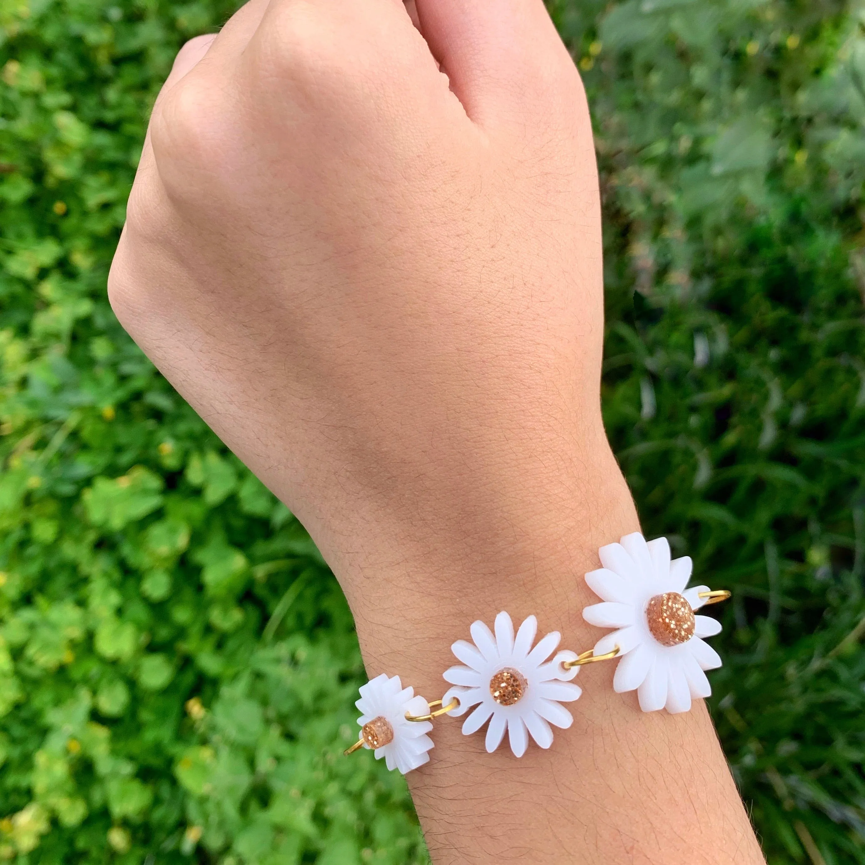 Daisy Flower Connectors two layers / 8 Pieces, 4 sizes, 15 to 43mm