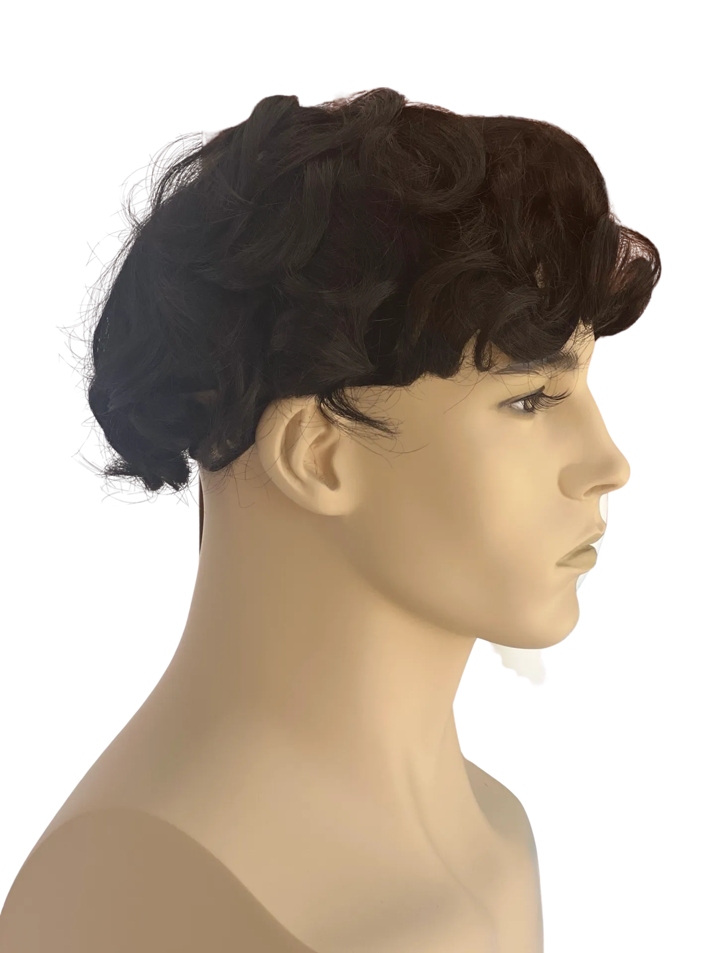 Dark Brown Hair System for Men Toupee Hand-tied Edging Base Hairpiece for Men