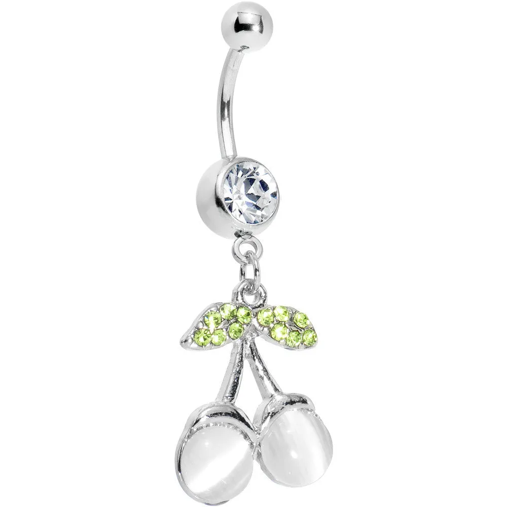 Delicious Clear Cherry Dangle Belly Ring