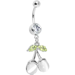 Delicious Clear Cherry Dangle Belly Ring