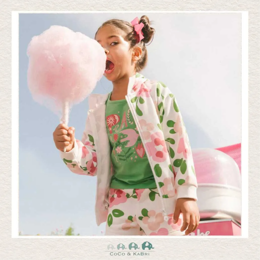Deux Par Deux Printed French Terry Short Huge Flowers