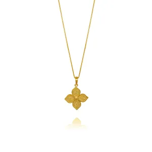 DOGWOOD GOLD SMALL PENDANT ADJUSTABLE NECKLACE FILIGREE