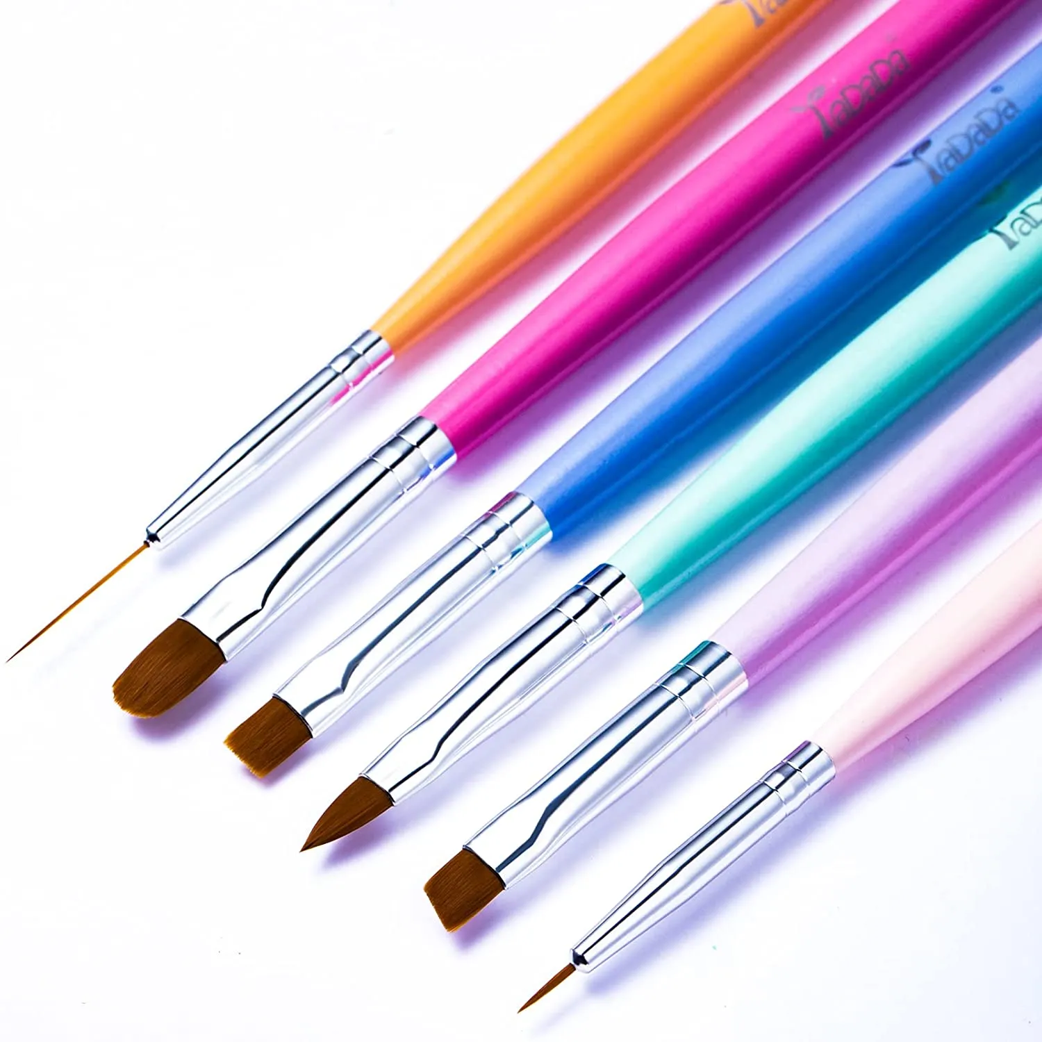 Double-Ended Nail Art Brushes, Nail Design Tools Kit 5 PCS Including Nail Liner Brush and Nail Dotting Pens for Acrylic Nail Home Salon by YADADA
