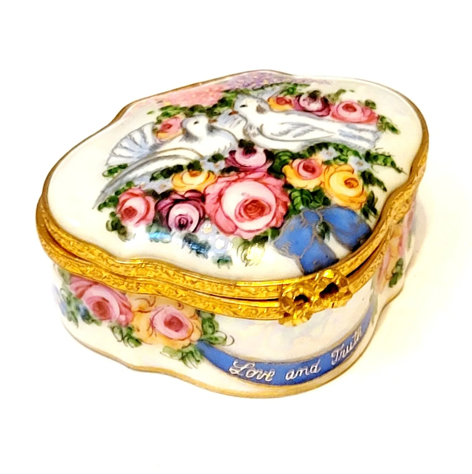 Dove Roses Traditional Truth Anniversary Wedding Blue doves Flowers Ribbon Wedding Rare
