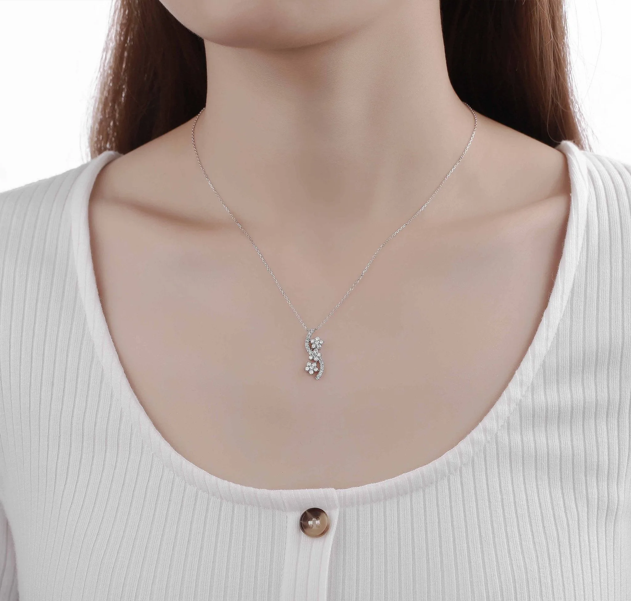 Drizzle 0.49ct Lab Grown Diamond Necklace <br> NL-00342WHT