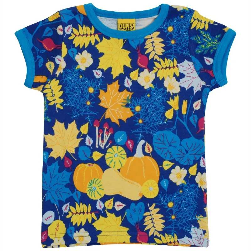 DUNS Sweden Kids Fall Flowers T-shirt - Blue