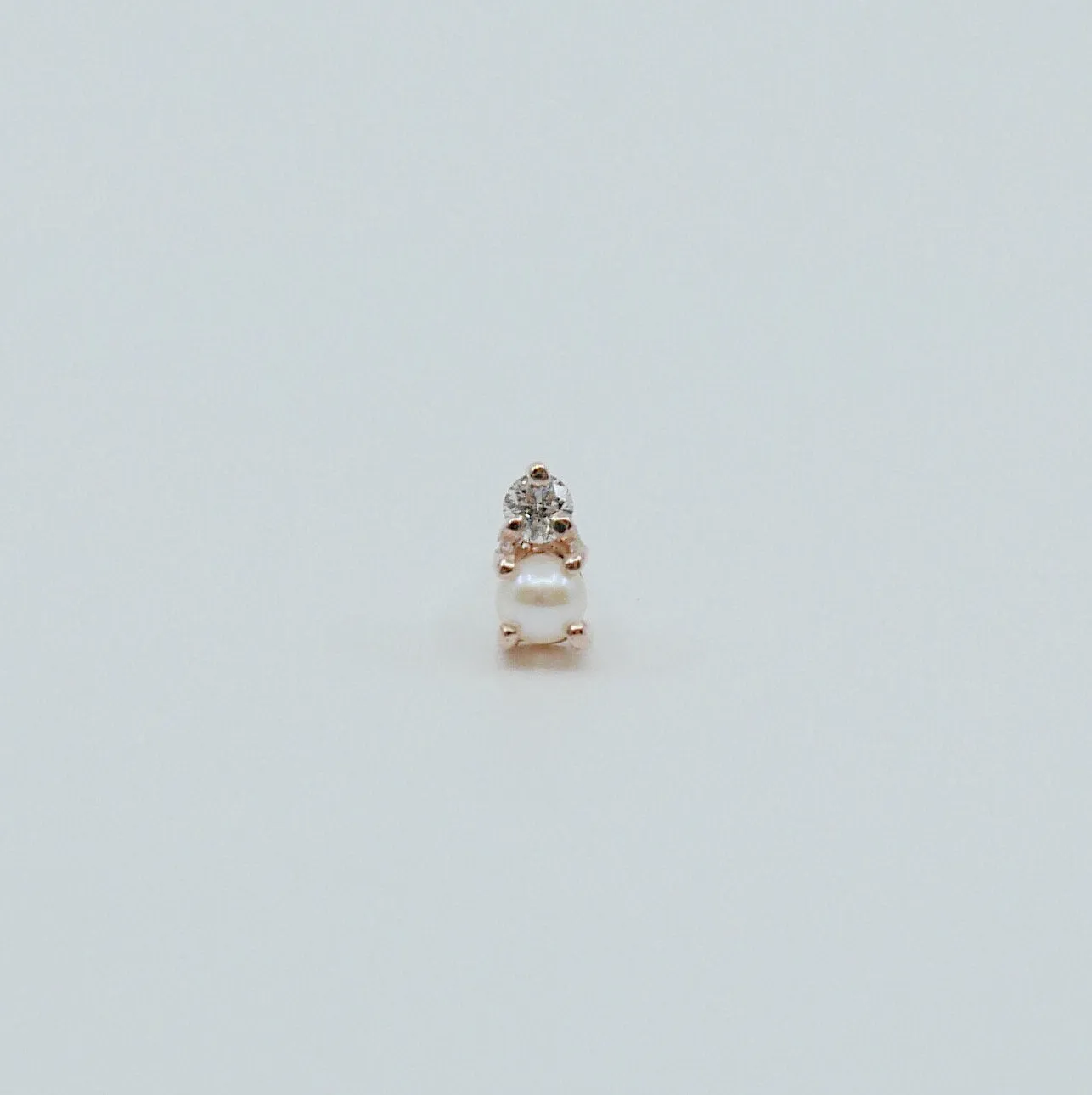 Duo Pearl & Diamond Stud Earring
