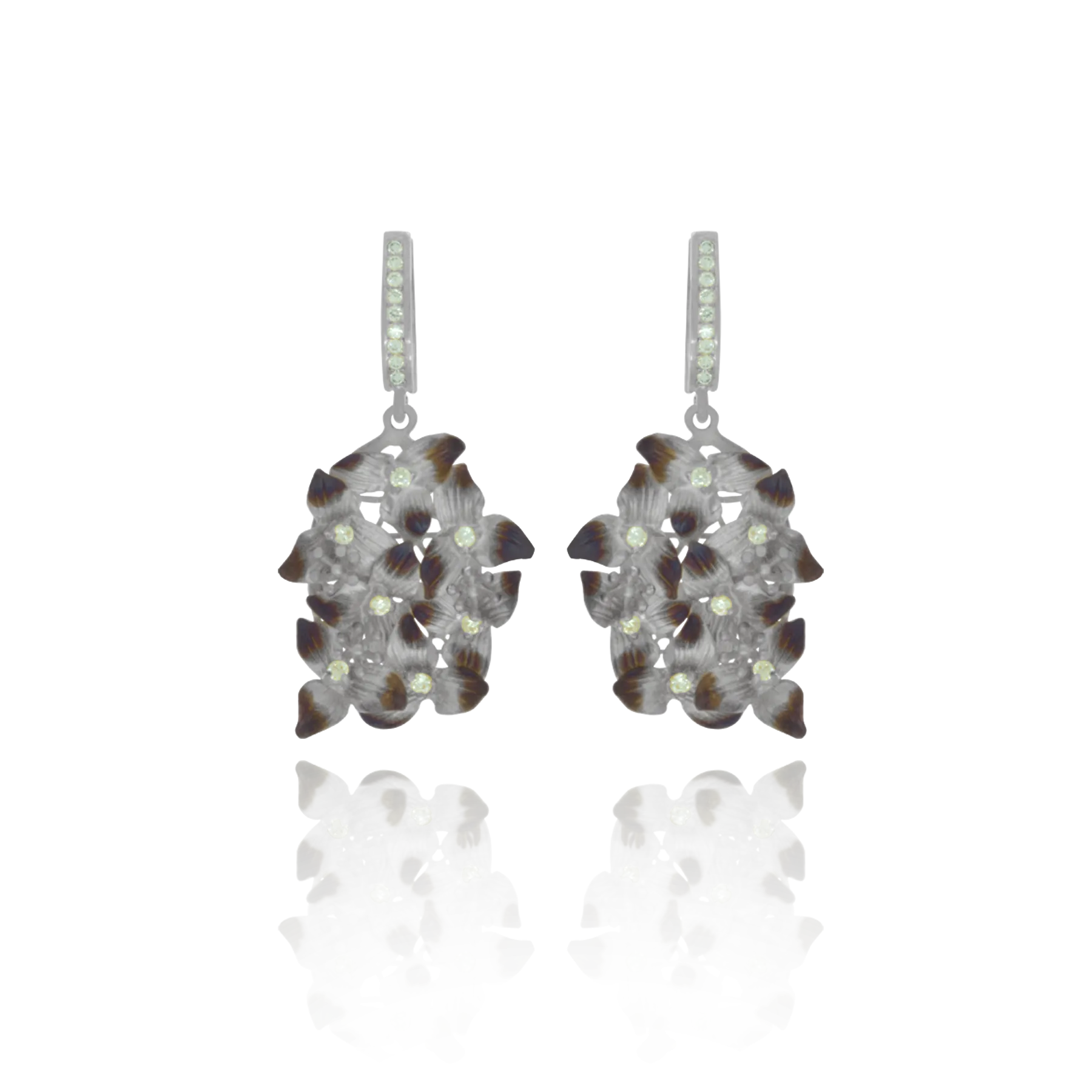 Ember Cluster of Flowers with Sparkling Centers Earrings