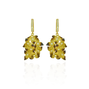 Ember Cluster of Flowers with Sparkling Centers Earrings
