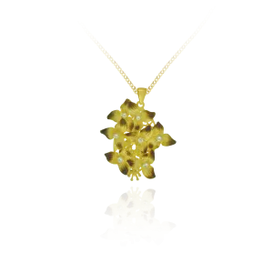 Ember Cluster of Flowers with Sparkling Centers Pendant