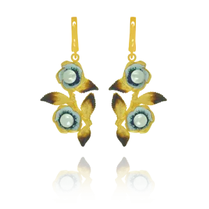 Ember Flower with Pearl Earrings