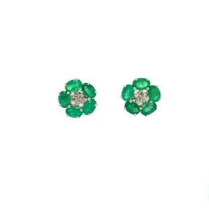 Emerald Earring in .925 Sterling Silver - KST 58710