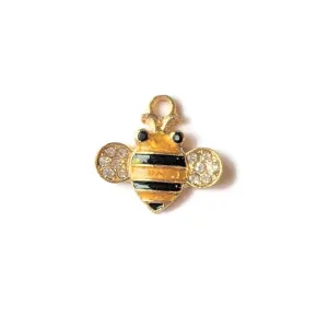 Enamel and Rhinestone Honey Bee Charm