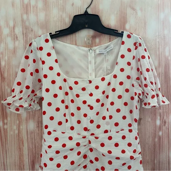 Endless Rose White Retro Style Red Polka Dot Mini Dress