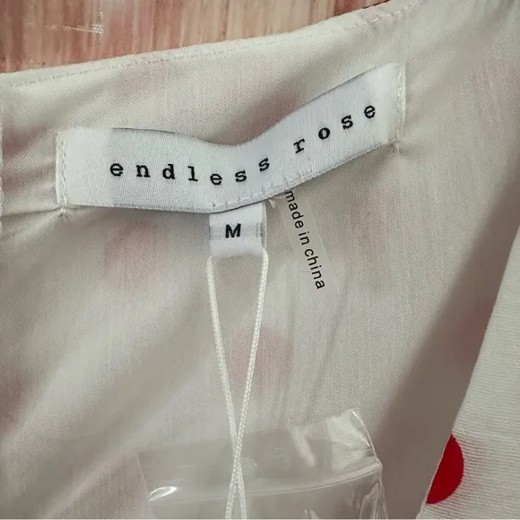 Endless Rose White Retro Style Red Polka Dot Mini Dress