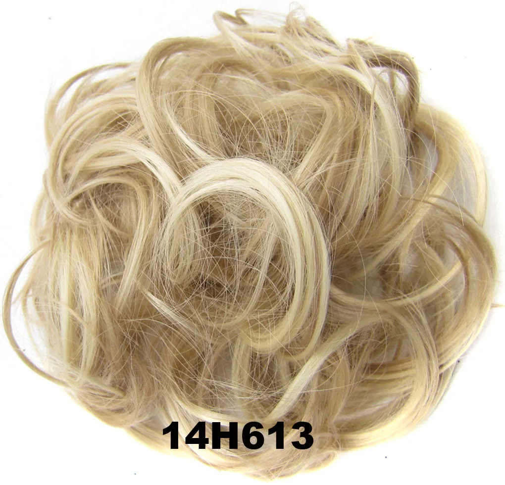 Fashion Synthetic Women Hair Pony Tail Hair Extension Bun Hairpiece Scrunchie Elastic Wedding Wave Curly  J2#
