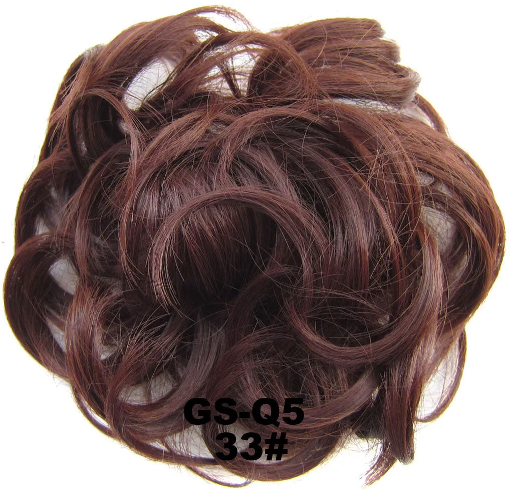 Fashion Synthetic Women Hair Pony Tail Hair Extension Bun Hairpiece Scrunchie Elastic Wedding Wave Curly  J2#