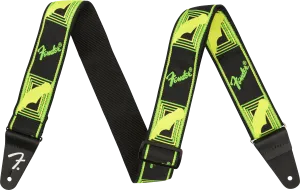 Fender® Neon Monogrammed Strap, Green and Yellow, 2"