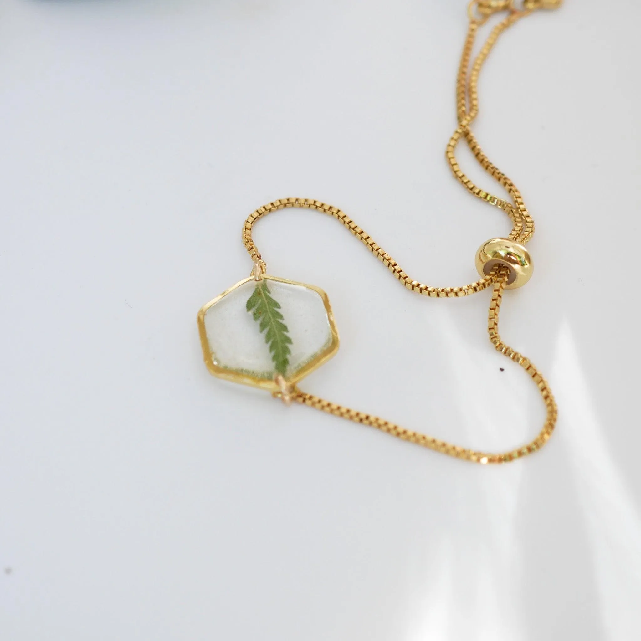 Fern Leaf Hexagon Bracelet