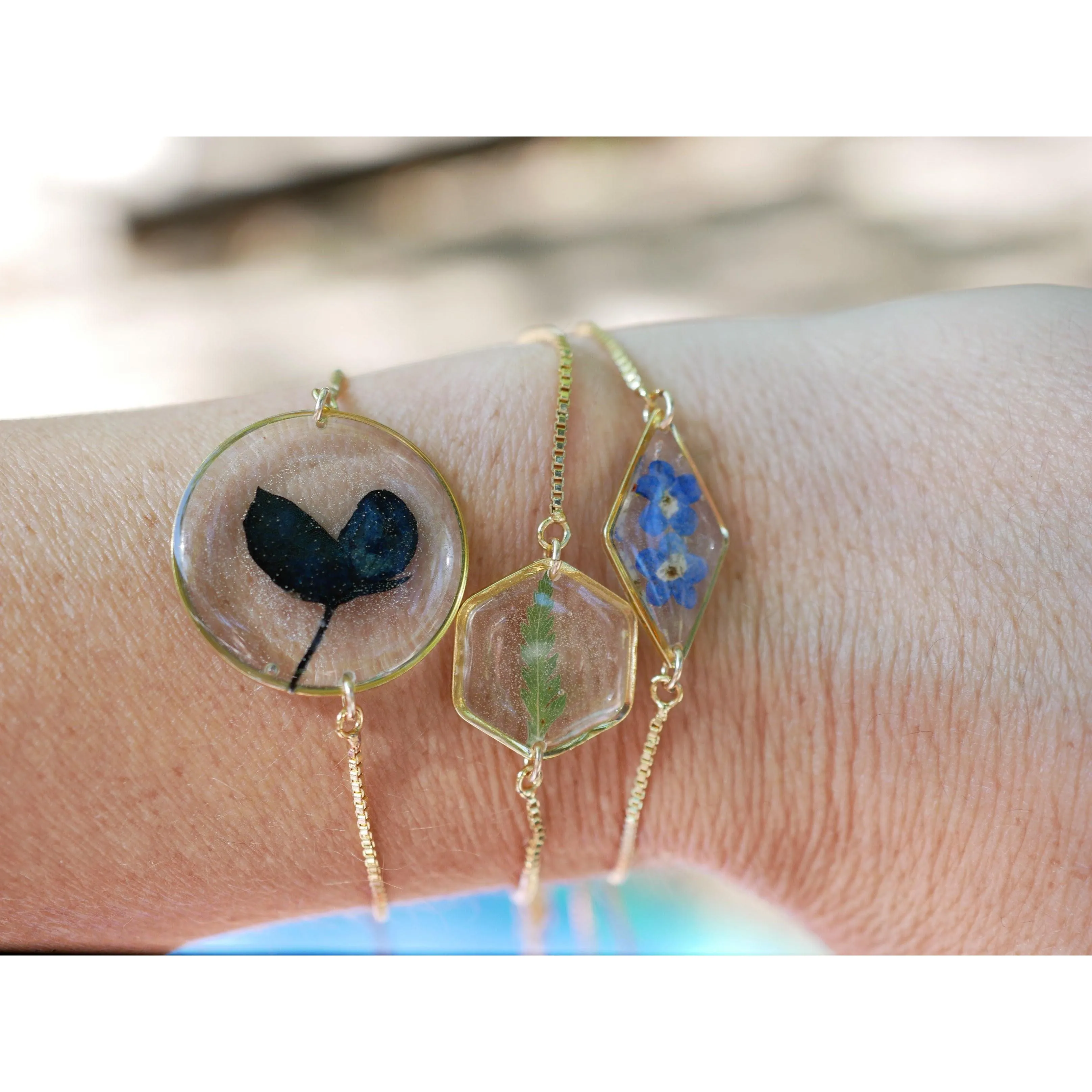 Fern Leaf Hexagon Bracelet