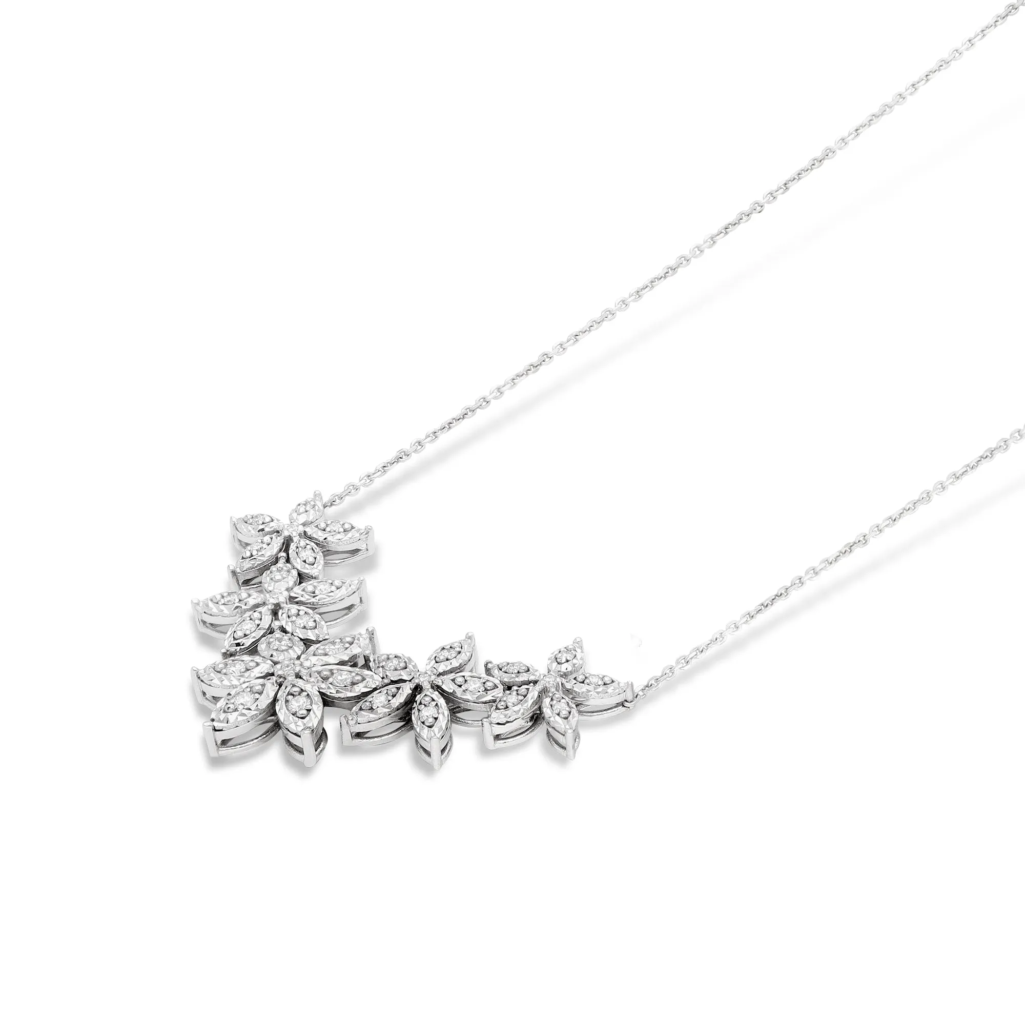 Five Flower Graduated Necklace - .2 Carat