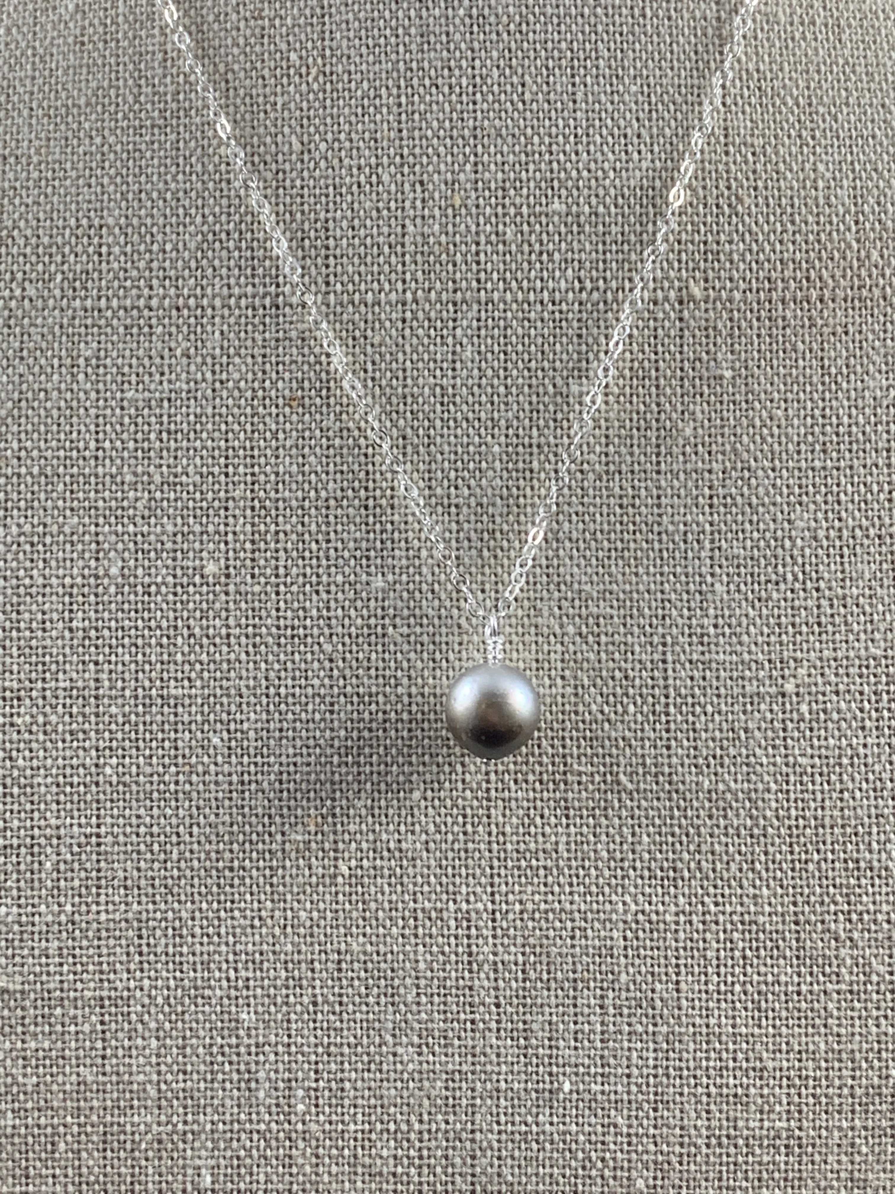Floating pearl necklace, tahitian pearl necklace, floating pearl necklace, Tahitian pearl jewelry