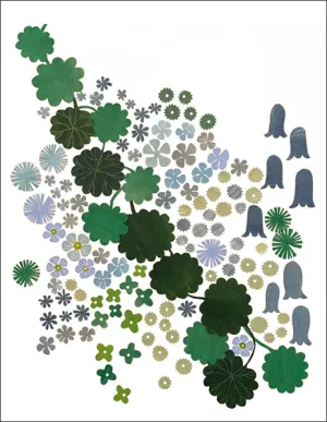 Floral and Nature Abstracts in Blue Green